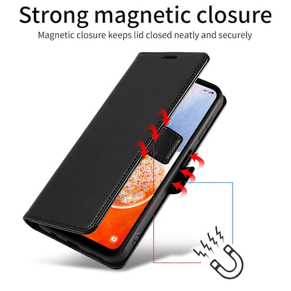För Samsung Galaxy S25+ Fodral Sidomagnetlås RFID-blockerande Läder Telefonplånboksfodral - Svart Multicolor Wine Red
