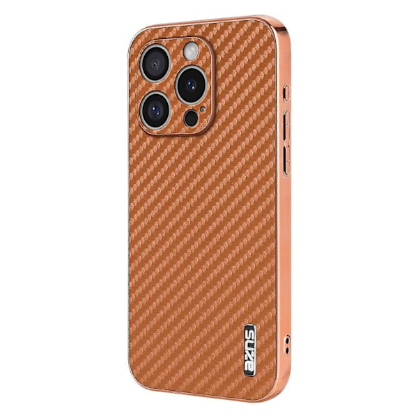 AZNS Skal för iPhone 16 Pro Max Elektropläterad Kolfibertextur PU+TPU Telefonskal Multicolor Style B