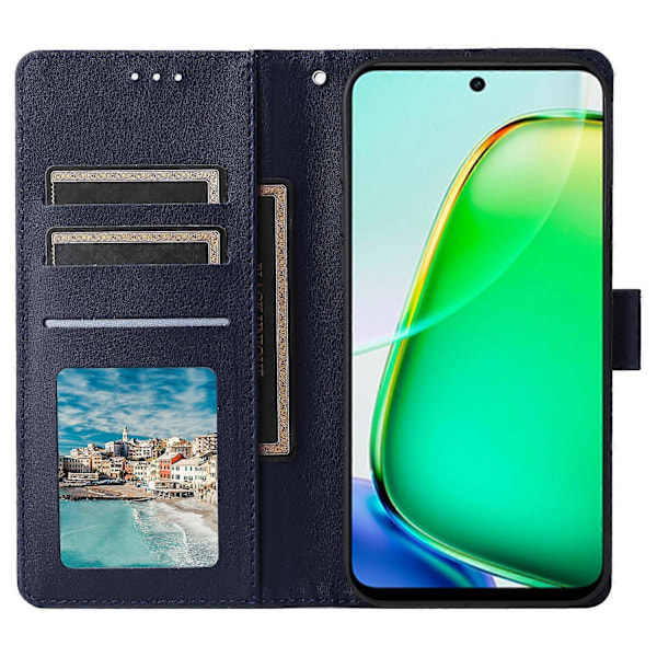 Til vivo Y28 4G Etui Wallet Stand View PU Læder Telefon Cover Multicolor Style C