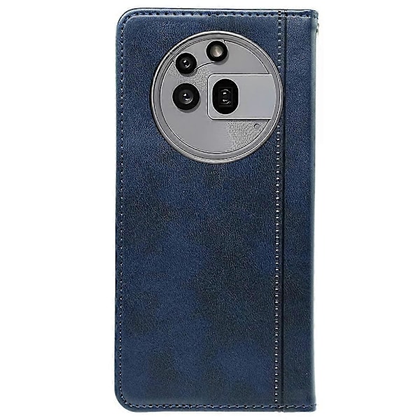 For Nothing Phone (3a) Pro Deksel Skjult Magnetisk Lukking Kalveskinntekstur Lær Telefondeksel Multicolor Blue
