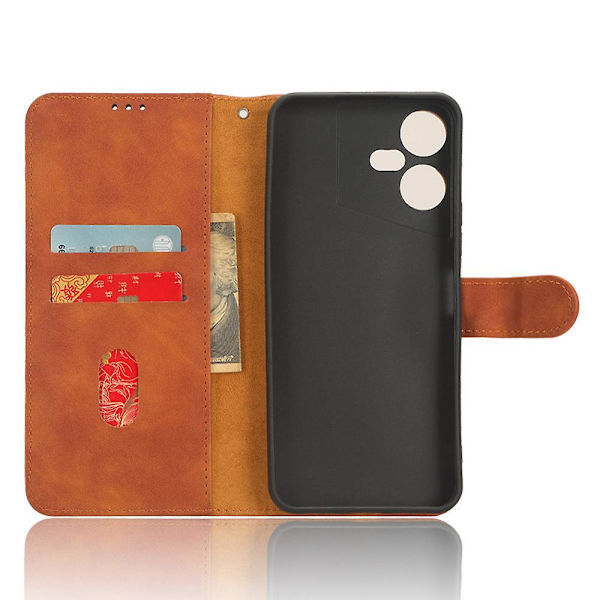 Tecno Pova Neo 3 4g PU-nahkalompakkokotelo, jalustalla, pehmeäpintainen, täysi suoja Brown