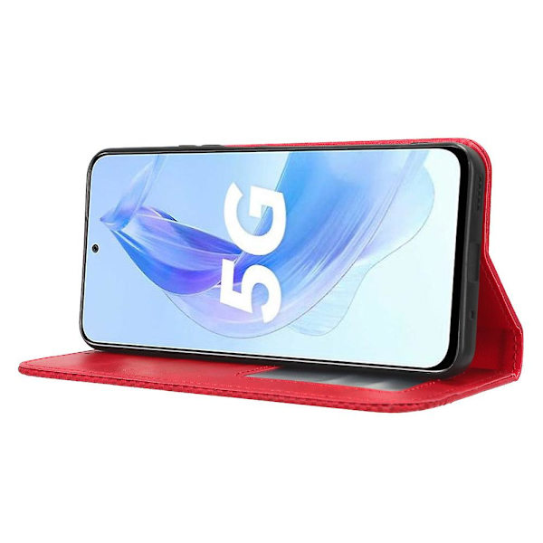 Suojakotelo Honor 90 Lite 5g/x50i 5g -puhelimelle, magneettinen kuori, retro PU-nahkainen lompakkokansi Red
