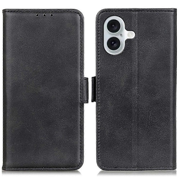 iPhone 16 Plus -kotelo PU-nahkainen lompakkokotelo sivumagneettilukolla - Multicolor Black