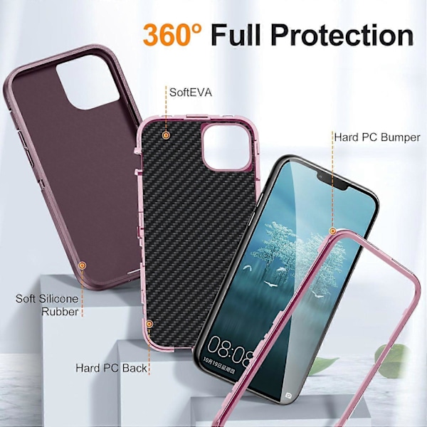 Til iPhone 13/14 Telefon Cover TPU+PC Stødsikker Beskyttelses Cover med Indvendigt EVA Papir Multicolor Style E