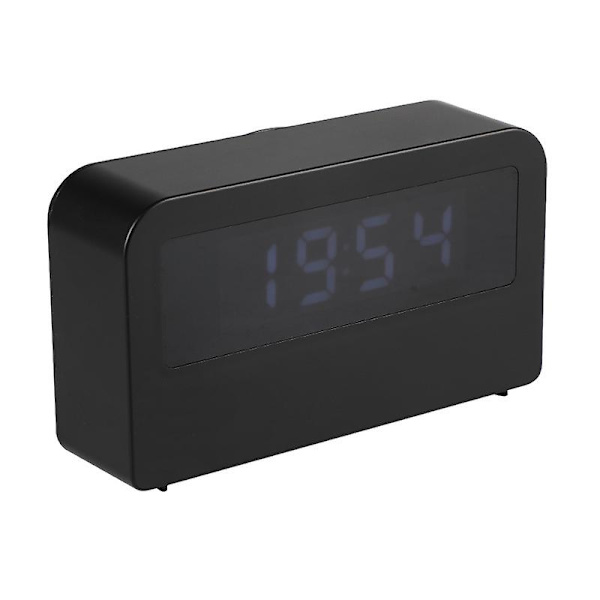 Puinen kirjalampun USB:llä ja herätyskellolla, LED-paperilamppu yövalo kotiin ja toimistoon black