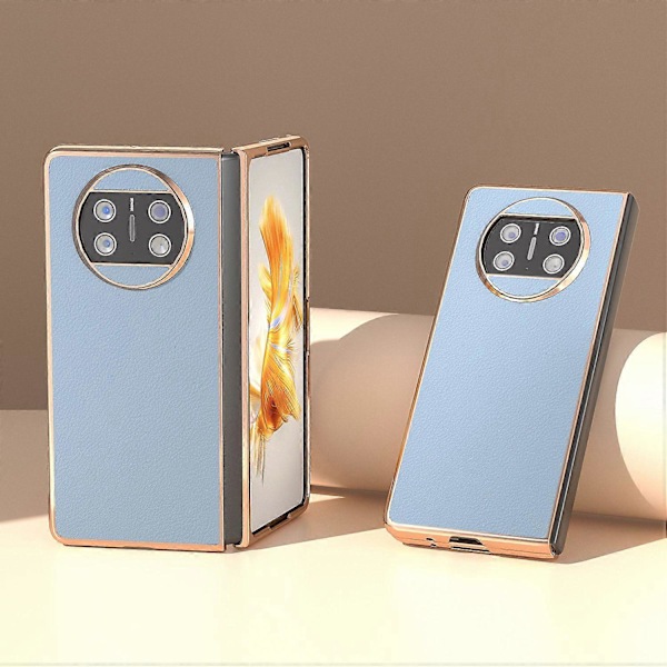 Ekte kuskinn+PC-deksel med elektroplettering for Huawei Mate X3 5G Multicolor Style B