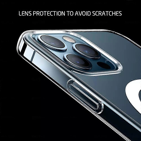Klar Akryl+TPU Telefondeksel Kompatibelt med MagSafe for iPhone 12 Pro/iPhone 12