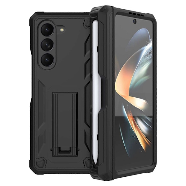 GW30 Telefonfodral med Ställ för Samsung Galaxy Z Fold5 5G Hårt PC Skyddsfodral med Pennhållare Multicolor Style A
