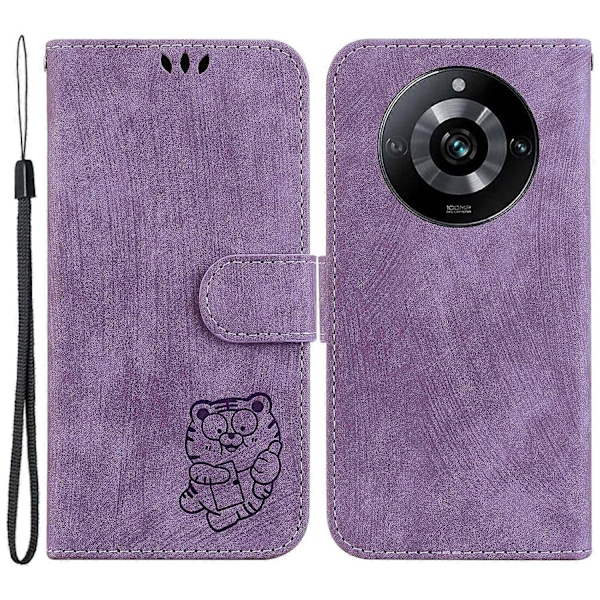 For Realme 11 Pro 5G/11 Pro+ 5G/Narzo 60 Pro 5G Deksel Tiger Trykk PU Lær Telefondeksel Multicolor Style D