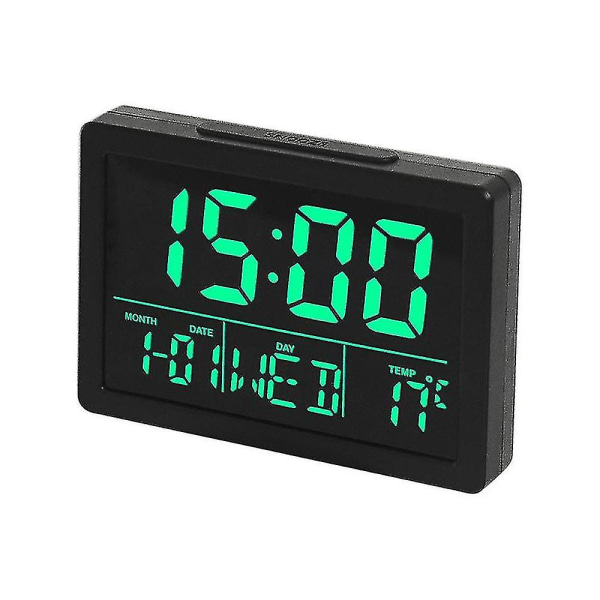 Digitalt Vækkeur med Stort LED Tidsdisplay Temperaturdetektering Snooze-ure til Soveværelse Seng