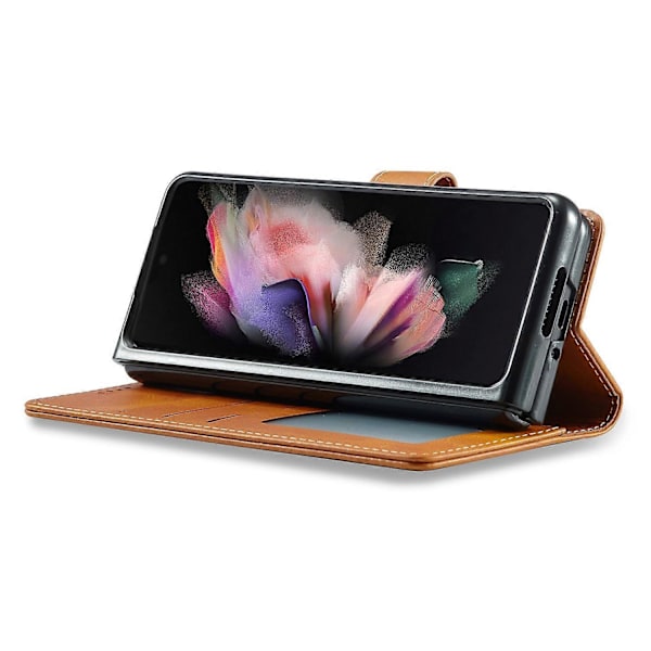 LC.IMEEKE Magnetlås Ställ Plånbok PU Läder Vikbart Telefonfodral för Samsung Galaxy Z Fold3 5G