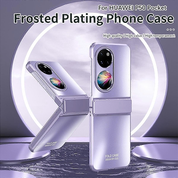 Hårt PC Vikbart Telefonfodral för Huawei P50 Pocket, Matt Elektroplätering Anti-fall Skydd Multicolor Style D