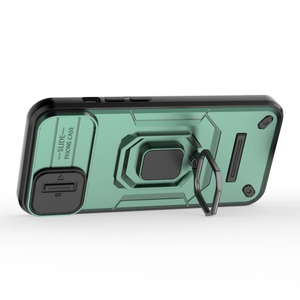 Mobilskal för Iphone 14 Plus, PC+tpu Phone case Skjutobjektiv Skydd Stöd cover Green