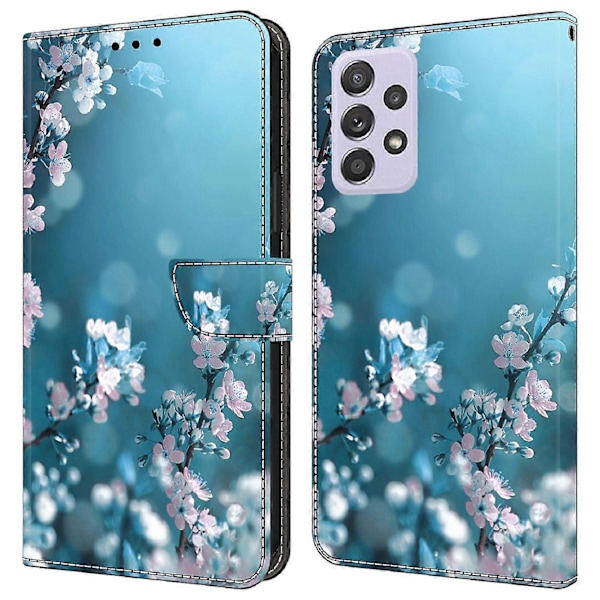 Wallet Case til Samsung Galaxy A52 4G/5G/A52s 5G, PU Læder Stand 3D Mønster Print Telefon Cover Multicolor Plum Blossoms
