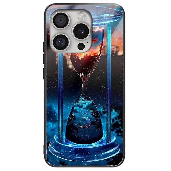 iPhone 16 Pro -kuori, karkaistu lasi + TPU, kuvioitu puhelinkuori