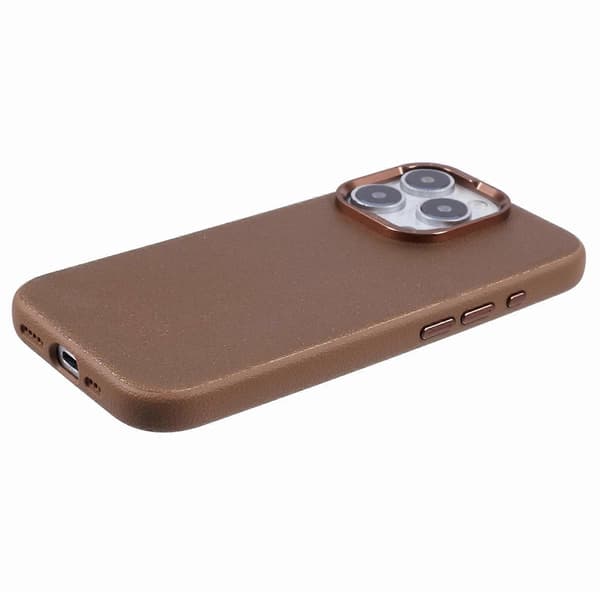 X-LEVEL Deksel til iPhone 16 Pro PU Lær Hard PC Bakside - Titanium Gull