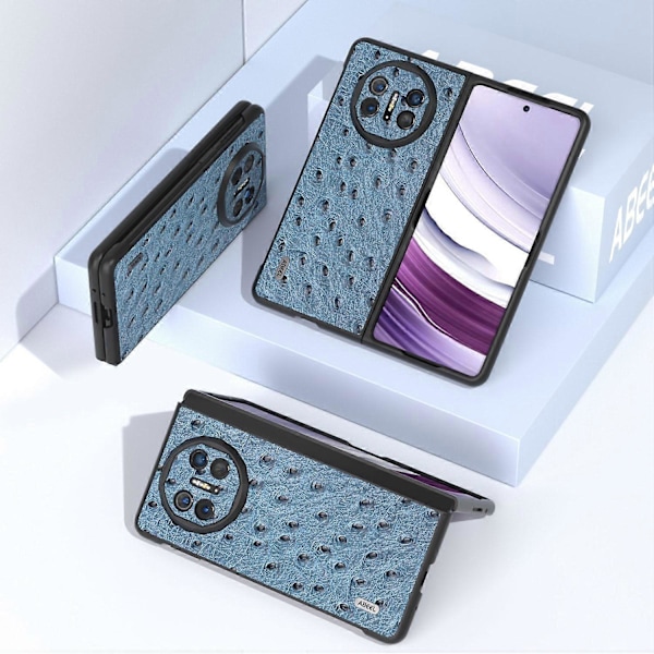 Skal för Huawei Mate X5 Äkta Koläder+TPU+PC Strutsstruktur Vikbart Telefonskydd Multicolor Style A