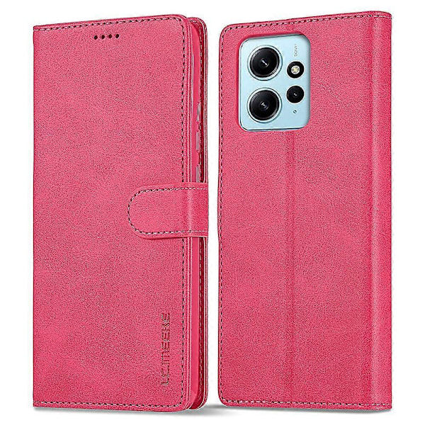 LC.IMEEKE Plånboksfodral för Xiaomi Redmi Note 12 4G Kalvtextur PU Läder Ställ Mobilskal Multicolor Style E