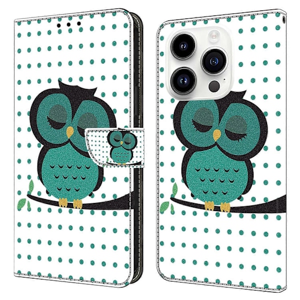 För iPhone 15 Pro Fodral 3D Mönstertryck Läder Plånboksfodral Multicolor Style L