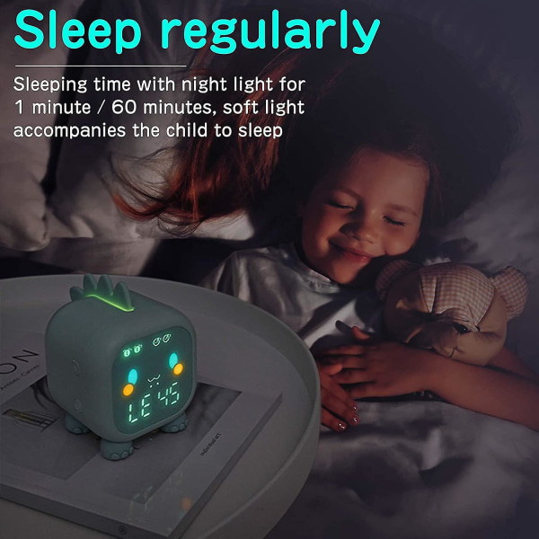 Ljus väckarklocka för barn, digital väckarklocka för barn för flickor Pojkar med soluppgångssimulator, snooze-funktion, färgglad nattlampa med tidsinställning, barn