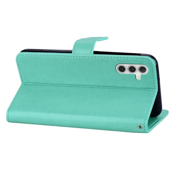 Til Samsung Galaxy A26 5G Wallet Case Ugle Blomst Præget Rhinestone Læder Cover Multicolor Style E