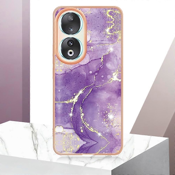 YB IMD Series-2 Honor 90 -puhelimelle Marmorikuvioinen IMD-puhelinkotelo Galvanoidulla TPU-suojakuorella Multicolor Style A