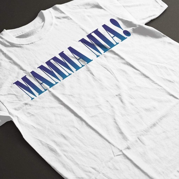 Allt+alla Mamma Mia Teaterlogo T-shirt för kvinnor White XXL