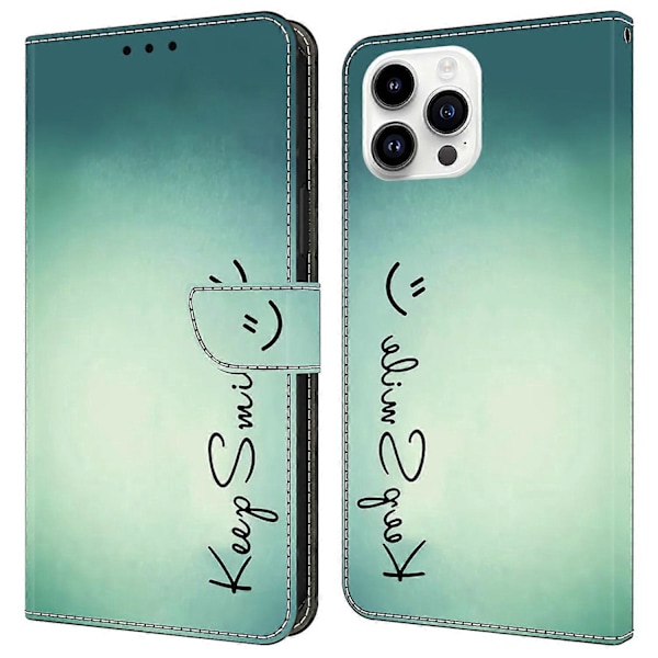 iPhone 16 Pro -kotelo PU-nahkainen lompakkokotelo seisontatoiminnolla Multicolor Style F
