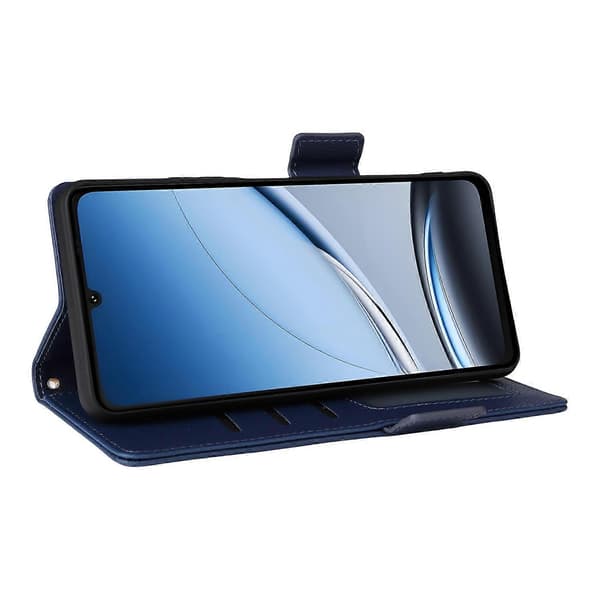 Fodral för Doogee Note 59/Note 59 Pro med handledsrem, litchi-textur PU-läder plånboksfodral Multicolor Dark Blue