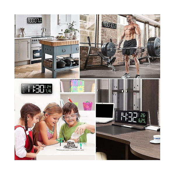 13 tommer LED Digitalt C Fjernbetjent Bord Alarm C Uge R Automatisk Di