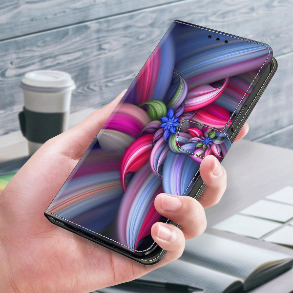 Sony Xperia 1 V Lompakko PU Nahka Suojakotelo 3D Kuvio Tulostus Jalusta Puhelinkuori Colorful Flowers
