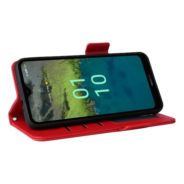Reptåligt Telefonfodral för Nokia C110 Litchi Textur PU Läder Plånboksfodral med Ställ Multicolor Style C