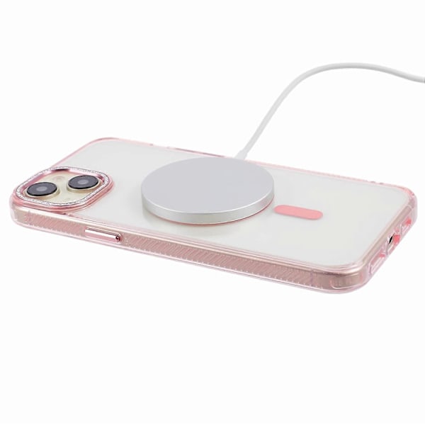 Skal för iPhone 15 Plus Kompatibelt med MagSafe, Magnetisk Ring+TPU+PC+Aluminiumlegeringsskal Multicolor Style A