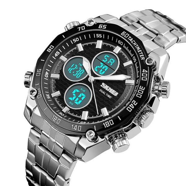 Skmei 1302 Moderne Herre Fritids Armbåndsur Silver Black