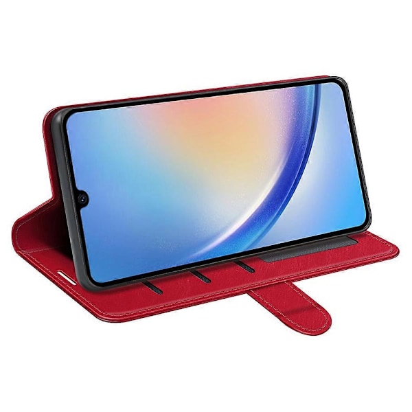 För Samsung Galaxy A24 4G (162.1 x 77.6 x 8.3mm) PU Läder Plånbok Flip Fodral Ställ Mobilskal Multicolor Style C