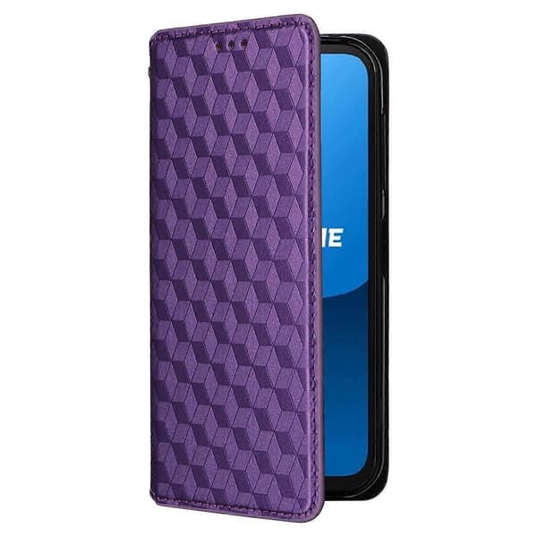 För Fairphone 5 Läderfodral Rombmönstrat Ställ Plånboksfodral Multicolor Style E