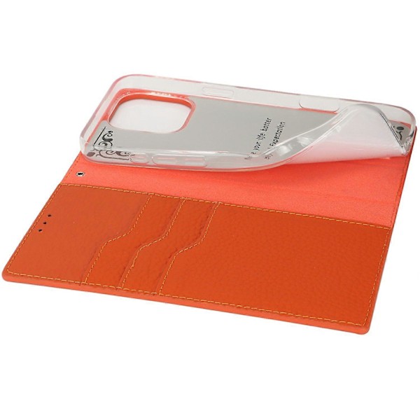 Lommebokdeksel i ekte kuskinn med litchi-tekstur for iPhone 16 Pro Multicolor Style F