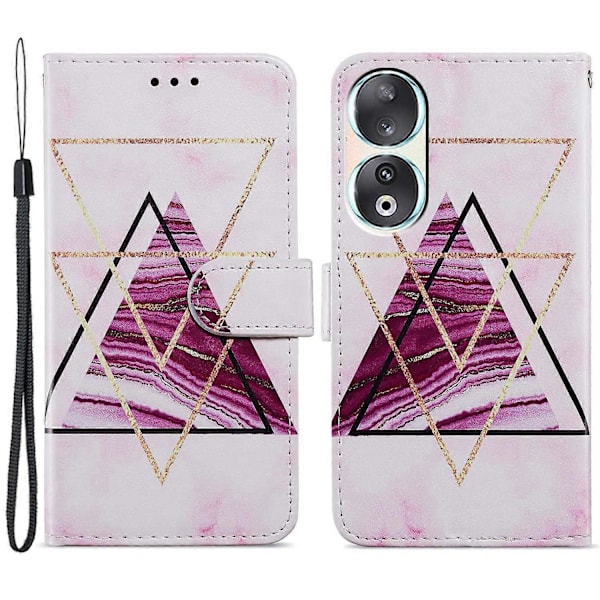 Plånboksfodral för Honor 90 med tryckt mönster PU-läder Flip Ställ Multicolor Style C