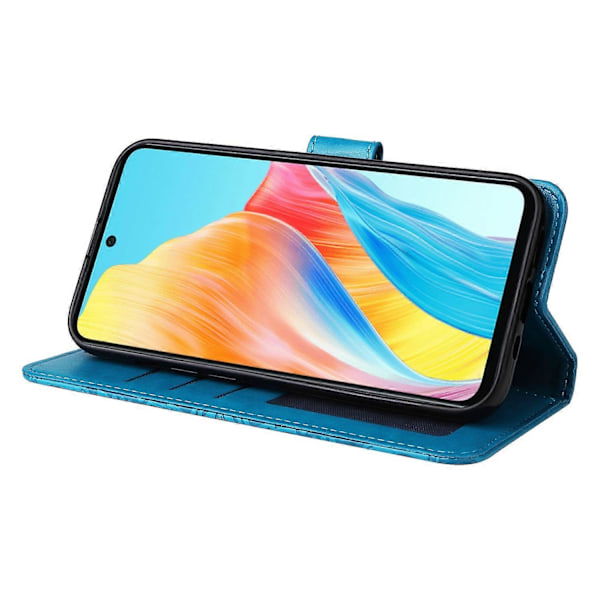 Mobiltelefonetui til Oppo A58 4G, Wallet Stand Shell PU Læder Solsikke Præget Telefoncover Multicolor Style B