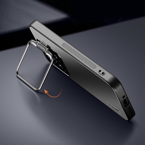 Xiaomi 14 -puhelimen suojakuori TPU+PC liukuestopinnoitteella, kameran linssisuojalla ja jalustalla Multicolor Silver