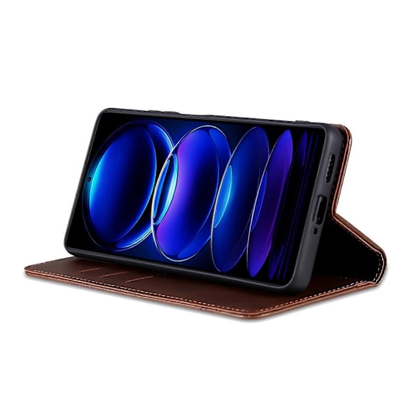 AZNS Samsung Galaxy A06 -kotelo, lehmännahkajäljitelmä PU-nahkainen lompakkokotelo - Vihreä Multicolor Coffee
