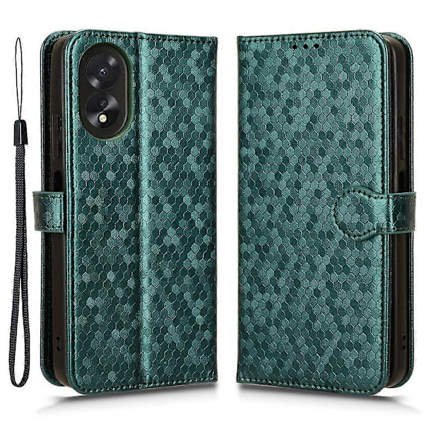 För Oppo A38 4G Fodral PU Läder Präglat Vikbart Ställ Mobiltelefon Skal Multicolor Style C