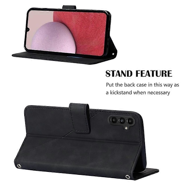 YB Imprinting Series-2 til Samsung Galaxy A15 4G Telefon Cover Standpung med skulderrem