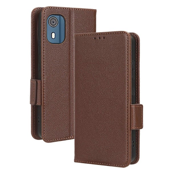 PU Læder Telefonpung til Nokia C02, Litchi Tekstur Stand Telefoncover Multicolor Style F