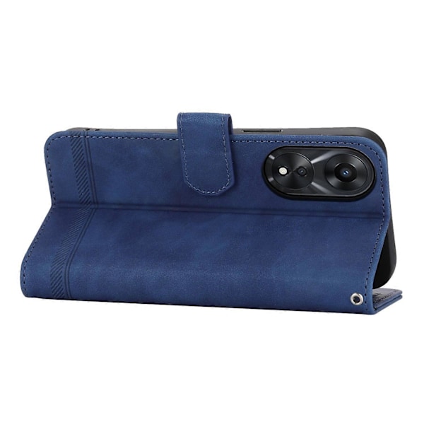DIERFENG DF-03 for Oppo A78 5G Lær Telefonveske Linjer Avtrykk Deksel med Stativ Lommebok Multicolor Style C