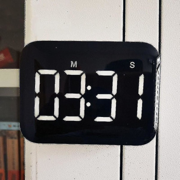 Genopladelig Stor Skærm LED LCD Elektronisk Timer Påmindelse Vækkeur Køkken Bage Nedtællingstimer White