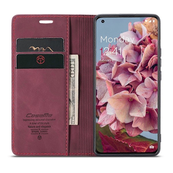 CASEME 013 Serien Telefonskal för OnePlus 11 5G Magnetisk Flip PU Läderfodral Plånboksställ Skydd Multicolor Style B
