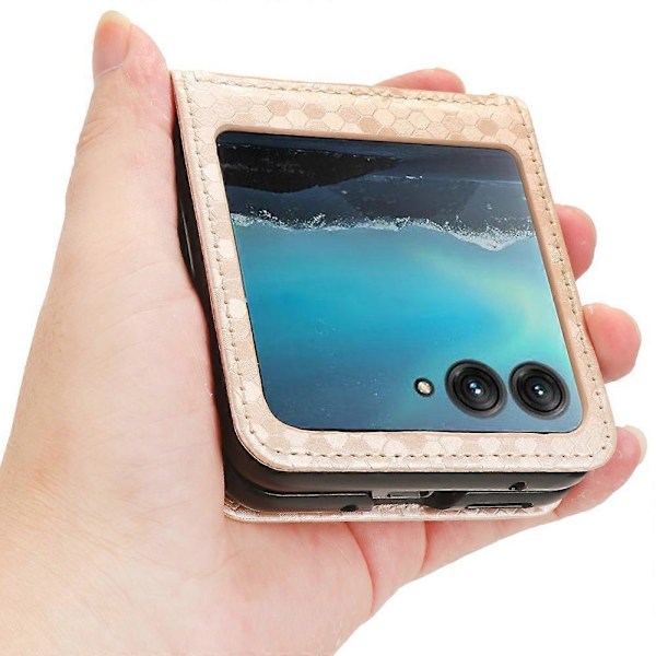 Motorola Razr 40 Ultra 5G -puhelimen korttipaikallinen suojakotelo, kohokuvioitu pistekuvio, PU-nahkakansi Multicolor Style B
