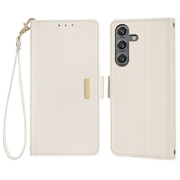 Læder Wallet Case med RFID-blokering og stativfunktion samt håndrem til Samsung Galaxy S25 Multicolor Style C