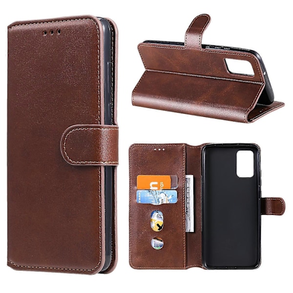 Klassiskt Plånboksfodral med Ställ i Läder för Samsung Galaxy A02s (164.2x75.9x9.1mm)